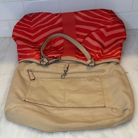 Coach Purse Handbag Tote Pocketbook Devin Exotic Stripe Zebra Print Shoulder Bag - Picture 16 of 16